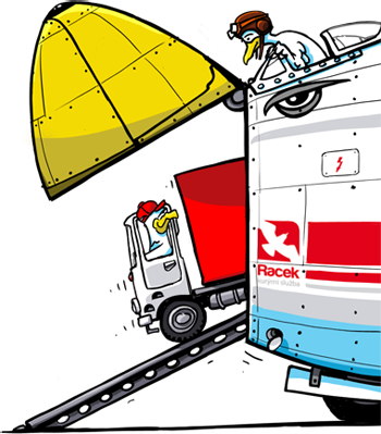 Racek Kurýr přepravní možnosti Racek Kurýr přepravní možnosti